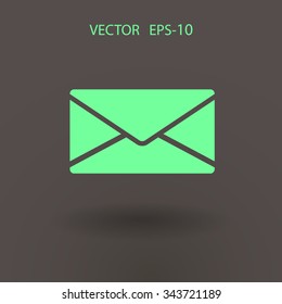 Flat icon of letter