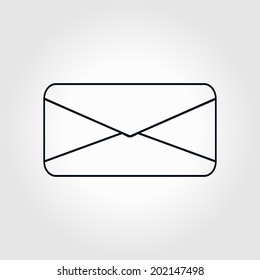 Flat  icon of letter. Mail icon. 