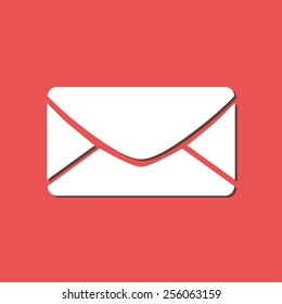 Flat  icon of letter. Mail icon. 