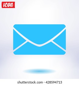 Flat  icon of letter mail icon. 