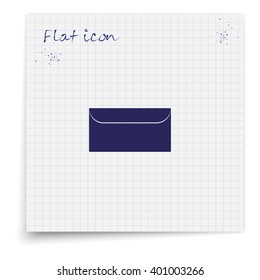 Flat icon of letter. Mail illustration.