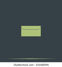 Flat icon of letter. Mail illustration.