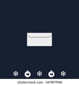 Flat icon of letter. Mail illustration.
