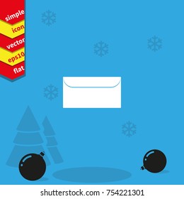 Flat icon of letter. Mail illustration.