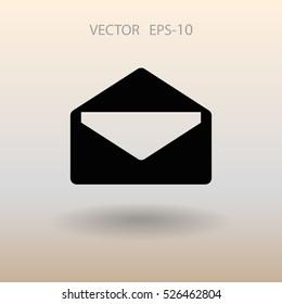 Flat icon of letter. vector illustration