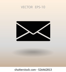 Flat icon of letter. vector illustration