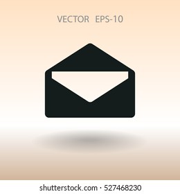 Flat icon of letter. vector illustration
