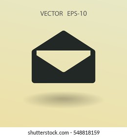 Flat icon of letter. vector illustration
