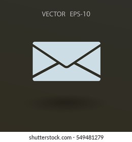 Flat icon of letter. vector illustration