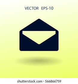 Flat icon of letter. vector illustration