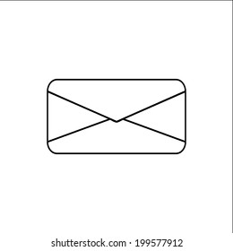 Flat  icon of letter.Mail icon. 