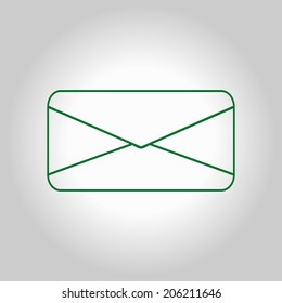 Flat  icon of letter.Mail icon. 