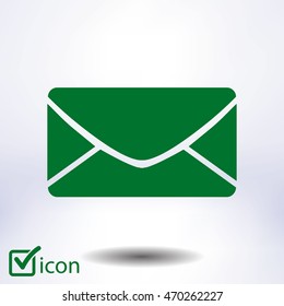 Flat  icon of letter.Mail icon. 