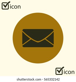 Flat  icon of letter.Mail icon. Vector symbol. 