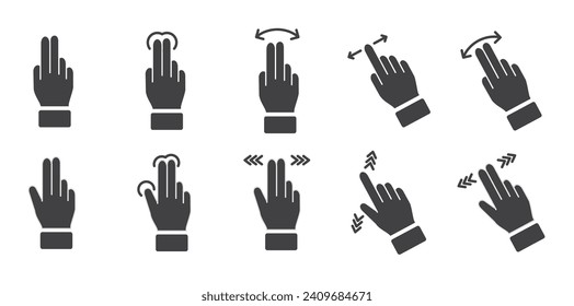 Flat icon of lHand Touch gesture. Finger touch gesture Related Vector icon user interface graphic design. Contains such Icons as touch, gesture, navigation, touchscreen vector illustration.