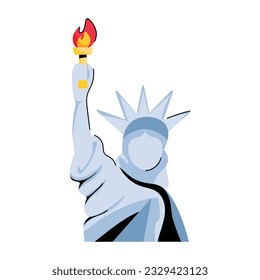 Flat icon of liberty statue 