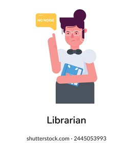 Here’s a flat icon of a librarian 