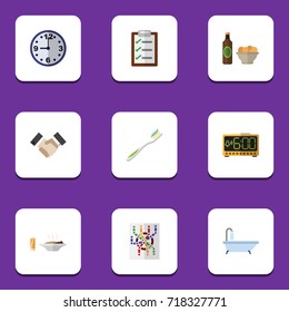 Flat Icon Life Set Of Router, Dental, Watch And Other Vector Objects. Also Includes Questionnaire, Electric, Router Elements.