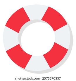 Flat icon of lifebuoy isolated on white background.