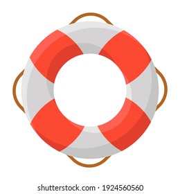 
Flat icon of lifebuoy, flat vector 
