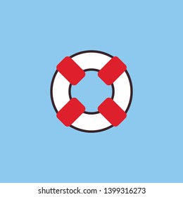 flat icon of a lifebuoy. vector illustration