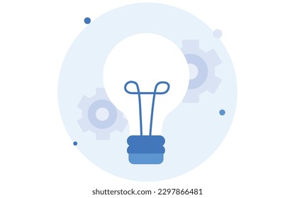 flat icon light bulb, idea 
