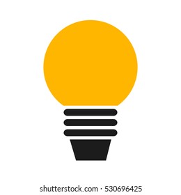 Flat icon light bulb isolated on white background. Vector illustration.
