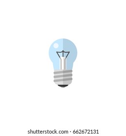 Flat Icon Light Element. Vector Illustration Of Flat Icon Bulb Isolated On Clean Background. Can Be Used As Bulb, Light And Bright Symbols.