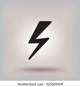 Flat icon. Lightning.