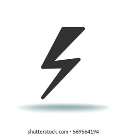 Flat icon. Lightning.