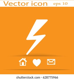 Flat icon. Lightning.