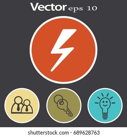 Flat icon. Lightning.