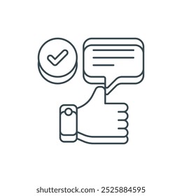 Flat Icon Line Positive Feedback EPS File