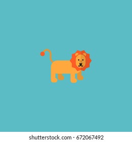 Flat Icon Lion Element. Vector Illustration Of Flat Icon Wildcat Isolated On Clean Background. Can Be Used As Lion, Wildcat And Forest Symbols.