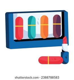 A flat icon of lipstick shades 