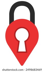 Flat icon of location privacy access isolated on white background.
