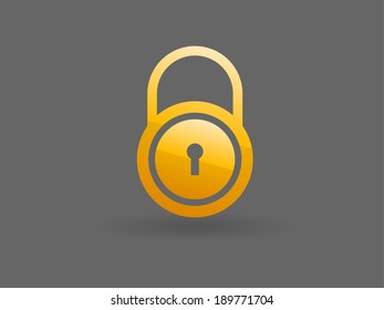 Flat icon of lock