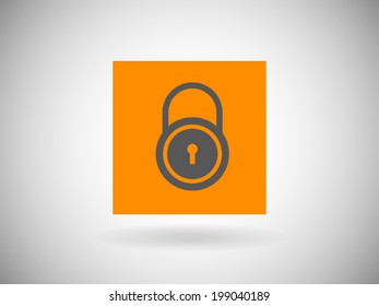 Flat icon of lock