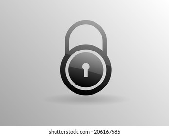 Flat icon of lock