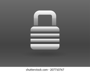 Flat icon of lock