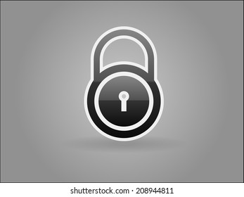 Flat icon of lock