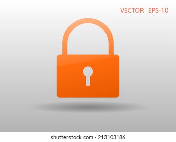 Flat icon of lock