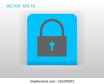 Flat icon of lock