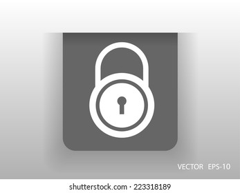 Flat icon of lock