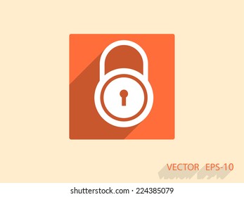 Flat icon of lock