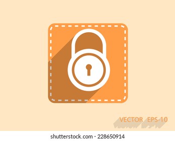 Flat icon of lock