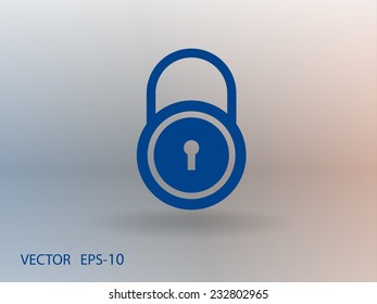 Flat icon of lock
