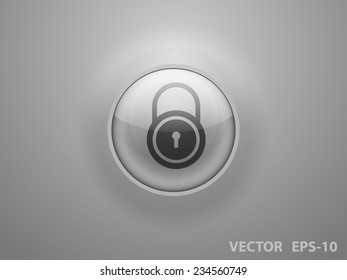 Flat icon of lock