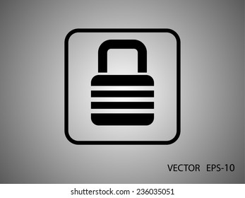 Flat icon of lock