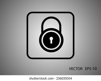 Flat icon of lock